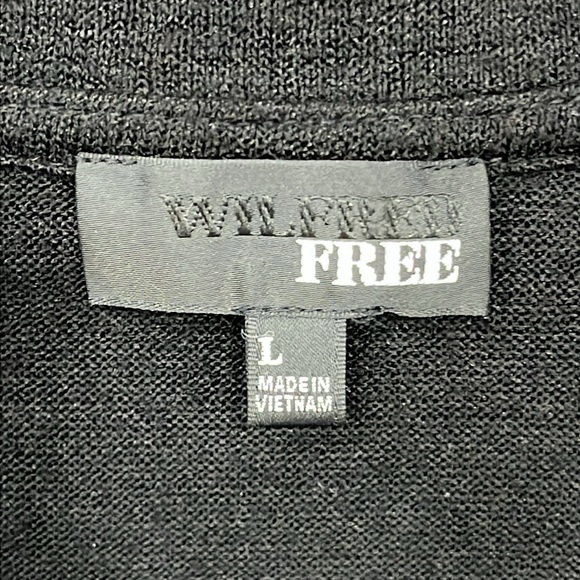 Wilfred Free Cut out front Long Sleeve Top In Black and Heathered Purple size L - Picture 6 of 9